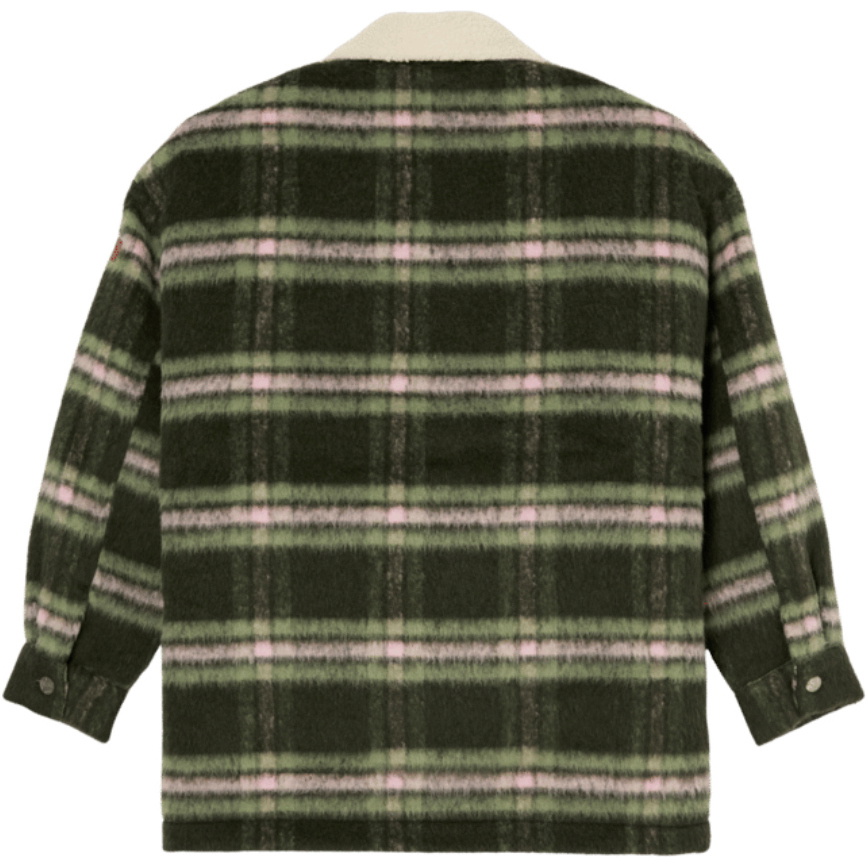 2026 Roxy Womens Passage Of Time Plaid Jacket ERJJK03718 - Oil Green Chalet Plaid